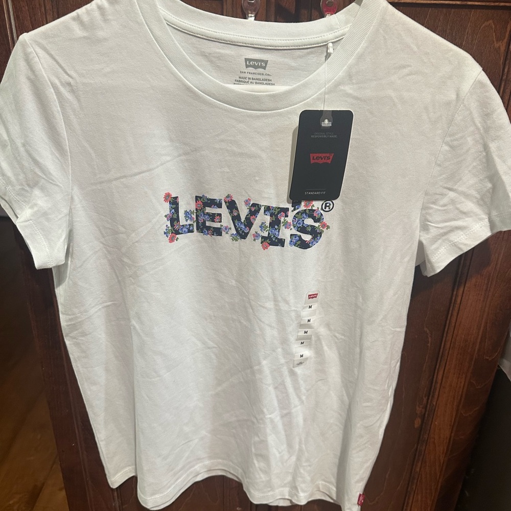 Levi's Women's White Floral Logo Tee
